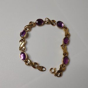 Vintage Avon Purple And Gold Tone Bracelet